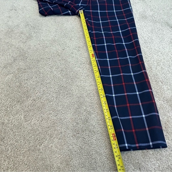 TOMMY Hilfiger Navy blue red white plaid check windowpane print ankle pants Sz 4 - Picture 11 of 11